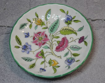 Vintage Jewelry Dish. Vintage Minton Haddon Hall China Small Pin, Trinket Dish. Vintage Floral Design Dish. Small Vintage Vanity Decor