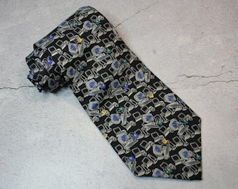 Vintage Tie. Early Computer Necktie. Tech Tie. Grad Gift, Fathers Day Gift. Men's Formal Accessory. Men's Neck Tie. Save The Children Tie.