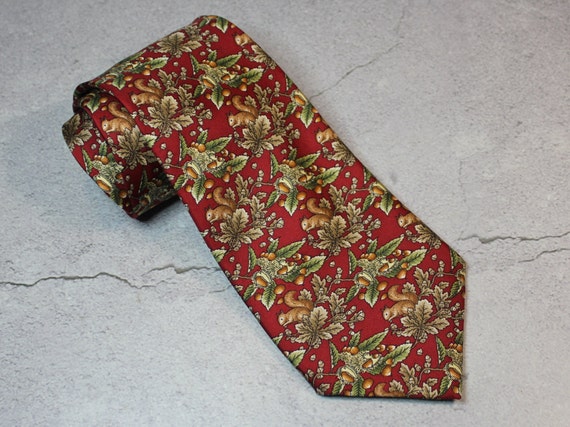 Vintage Tie. Liberty Of London Squirrel And Oak L… - image 1