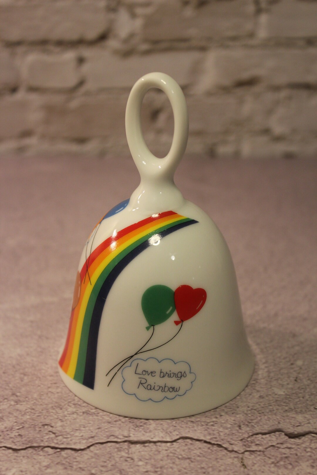 Vintage Bell. Love Brings Rainbow Ceramic Collectable Bell 1980's Retro ...