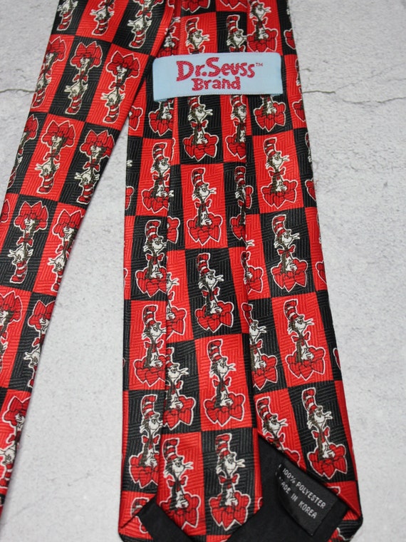 Vintage Tie, Dr Seuss Valentines Cat in the Hat G… - image 3