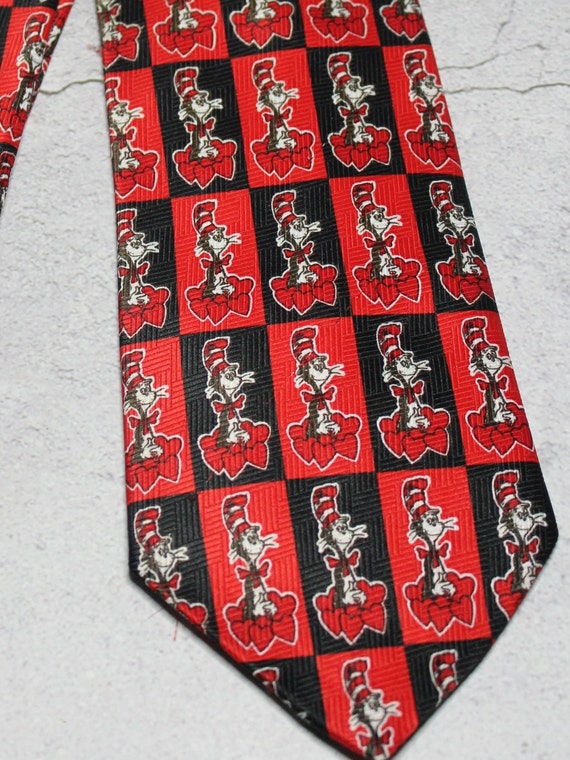 Vintage Tie, Dr Seuss Valentines Cat in the Hat G… - image 6