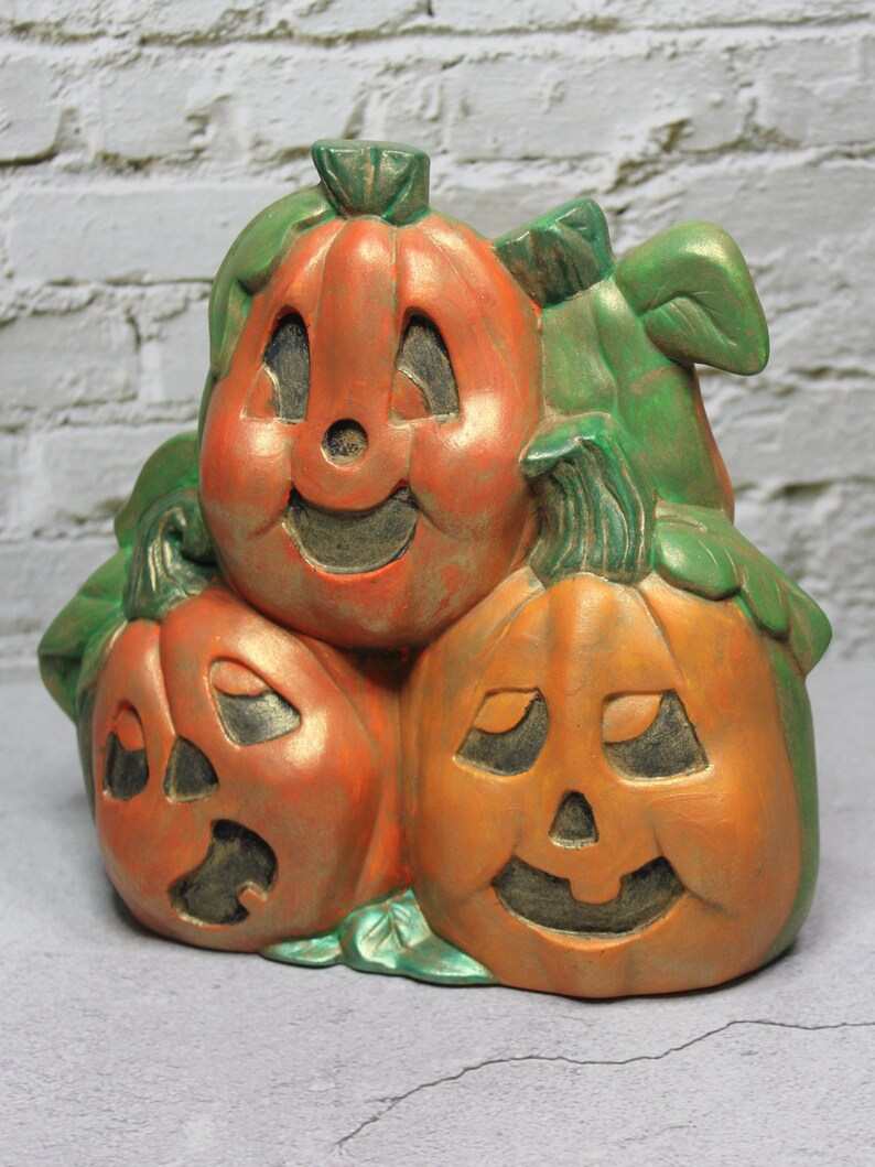 Vintage Halloween Jack O Lanterns, Stacked Ceramic Halloween Pumpkin ...
