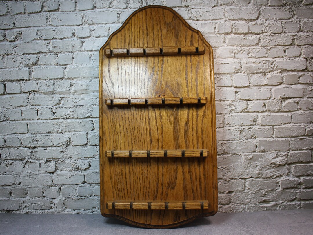 Vintage Wooden Spoon Display With Slots for 24 Spoons. Heavy Etsy
