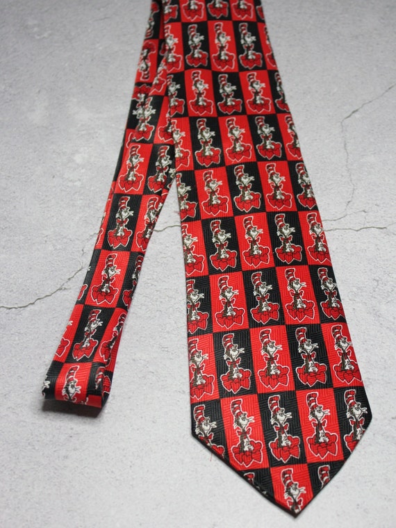 Vintage Tie, Dr Seuss Valentines Cat in the Hat G… - image 4