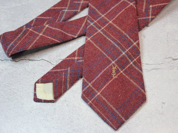 Vintage Yves Saint Laurent Tie. Wool, Plaid Saint… - image 6