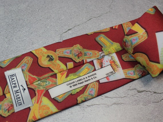 Vintage Tie. Cigar Labels And Bands Necktie By Ra… - image 5