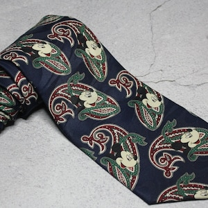 Vintage Tie. Mickey Mouse, Paisley Necktie. Mickey Unlimited Made in Korea Fathers Day Gifts. Men&#39;s Formal Accessory. Men&#39;s Neck Tie.