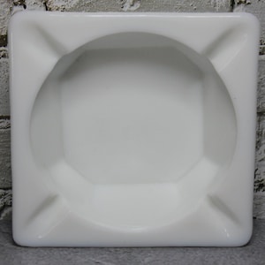 Vintage Ashtray. White Milk Glass Ashtray  With Grape Pattern And 4 Cigarette Slots. By Westmoreland. MCM