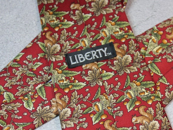 Vintage Tie. Liberty Of London Squirrel And Oak L… - image 5