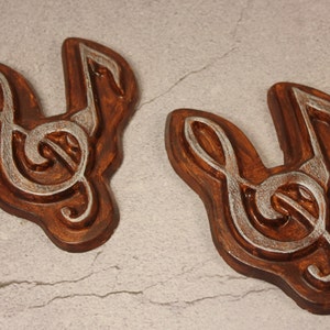 Vintage Wall Decor. Musical Wall Decor. Chalkware Music Notes Wall Hangings. Vintage 1950&#39;s Music Wall Decor. Gift For Musician.