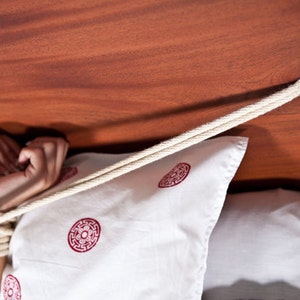 Kinbaku Bi The Beauty of Tight Binding Tatami Bed. Very rare teak & recycled timber flat packable bed made with natural finishes image 5