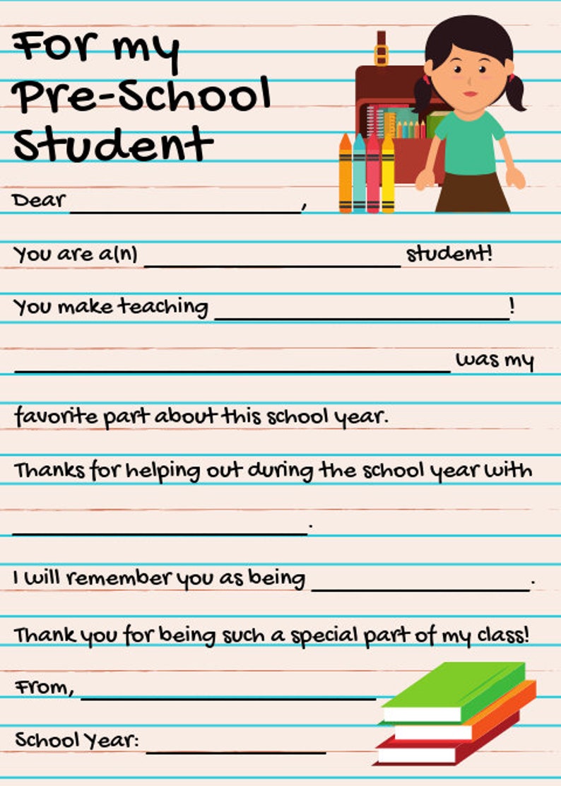 PRINTABLE Digital Thank You Student Card Student Gifts Etsy