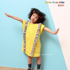 D41/Sewing pattern /PDF sewing pattern/Dress with ruffle/Girl&#39;s dress pattern/Girl&#39;s sewing patterns/Girls sewing patterns/6M-7Years