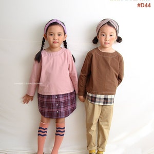 D44/Sewing pattern/PDF sewing pattern/Top and dress with shirts/Kids top pattern/Girl&#39;s sewing patterns/kids sewing patterns/2T-10