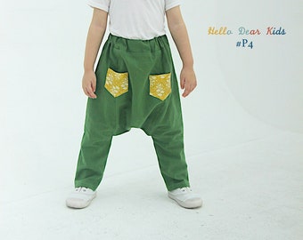 P4/ kids Sewing pattern/PDF sewing pattern/Baggy pants/ A0 and A4 or letter size/Layered PDF Sewing Patterns/ 6M~12Y