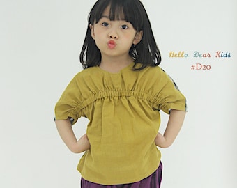 D20/ kids Sewing pattern/PDF sewing pattern/Blouse and Dress pattern/ A0 and A4 or letter size/Layered PDF Sewing Patterns/ 6M~12Y