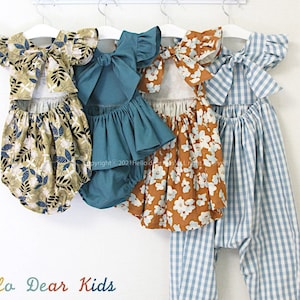 R70/ Patron de couture/Patron de couture PDF/4 Lot robe, barboteuse, haut et pantalon/Patron de couture pour enfants/Patron de couture pour bébés/3 mois ~ 12 ans