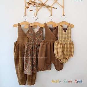 R63/ Sewing pattern/PDF sewing pattern/4 Bundle dress, romper and pants/Kids sewing pattern pattern/baby sewing pattern/3M~12Y