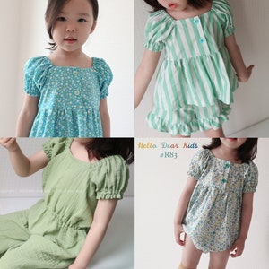 R83/ Sewing pattern/PDF sewing pattern/4 Bundle dress,  romper, top  and pants/Kids sewing pattern pattern/baby sewing pattern/3M~12Y