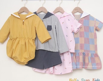 Bundle pattern/R111/kids Sewing pattern/PDF sewing pattern/ A4 or letter size and Projector file and A0/Layered Sewing Patterns/3M~12Y