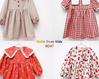 4 dress with collars/Bundle patterns / D47 / Kids Sewing pattern /PDF sewing pattern/baby sewing patterns/Toddler sewing pattern 2T-10years