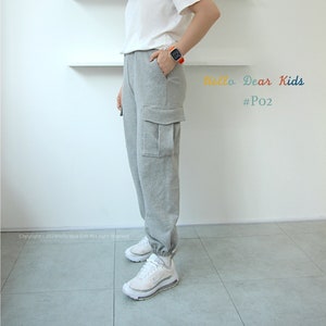 Women's PDF Sewing Pattern / Cargo pocket pants /A0 and A4 or letter size/Layered pattern/  women pants - Regular fit - (sizes XS-LL) P01