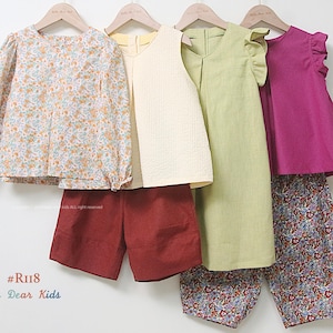 Bundle pattern/R118/kids Sewing pattern/PDF sewing pattern/A4 or letter size and Projector file and A0/Layered Sewing Patterns/3M~12Y