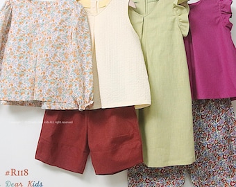 Bundle pattern/R118/kids Sewing pattern/PDF sewing pattern/A4 or letter size and Projector file and A0/Layered Sewing Patterns/3M~12Y