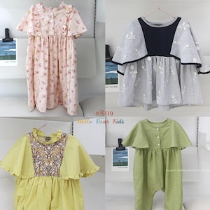 Bundle pattern/R119/kids Sewing pattern/PDF sewing pattern/A4 or letter size and Projector file and A0/Layered Sewing Patterns/3M~12Y