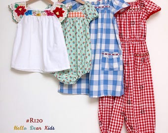 Bundle pattern/R120/kids Sewing pattern/PDF sewing pattern/A4 or letter size and Projector file and A0/Layered Sewing Patterns/3M~12Y