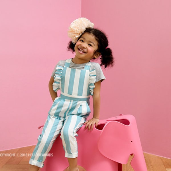 R41 / Sewing pattern / PDF sewing pattern /Strap pants with ruffle/Baby romper pattern/baby sewing patterns / romper pattern / 6M-7Years
