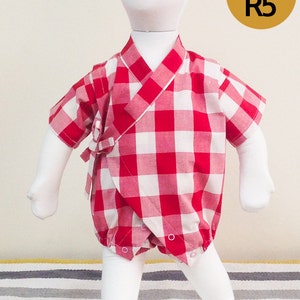 R5/ kids sewing pattern pdf, Kimono suit Toddler Romper, one piece coverall, kids romper, baby suit, sizes 12M to 4T image 1
