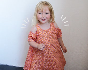 kids sewing pattern pdf/ girl's dress with shoulder hole/ baby sewing pattern/ children clothing/Toddler sewing pattern/2T-5years