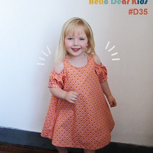 kids sewing pattern pdf/ girl&#39;s dress with shoulder hole/ baby sewing pattern/ children clothing/Toddler sewing pattern/2T-5years