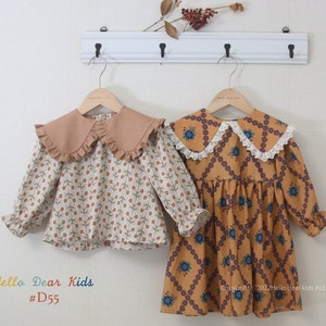 D55/Sewing pattern/PDF Sewing Pattern/Dress(blouse)/A4(Letter),A0 format/Layer pattern/Kids sewing pattern/baby sewing pattern/3M~12Y