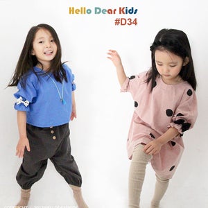 D34/ Kid&#39;s sewing pattern pdf/Toddler Kids/ Little Girl dress / Dress with bow sleeves / sizes 12M to 6Years