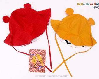 kids sewing pattern pdf/ Reversible hat sewing patter / kid's sun hat/ Baby sun hat / sizes 6M~7years