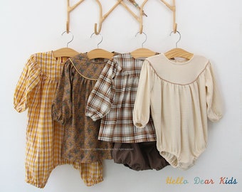 R61/ Naaipatroon/PDF naaipatroon/4 Bundel jurk, rompertje en broek/Kids naaipatroon patroon/baby naaipatroon/3M~12Y