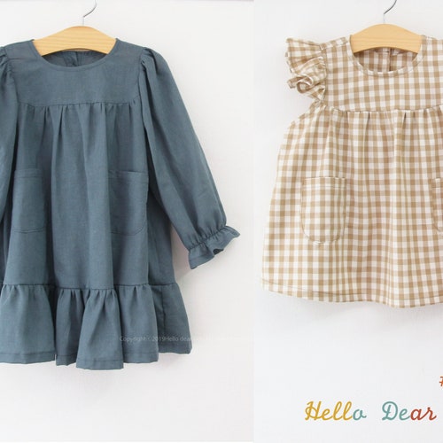 D50/PDF sewing pattern/ Girls dress sewing pattern/ Kids sewing pattern pattern/3M~12Years