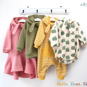 R54/ Sewing pattern / PDF sewing pattern / 4 Bundle romper, shirts and dress  / Kids sewing pattern pattern / baby sewing patterns /3M~10Y