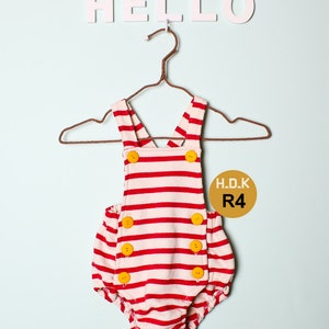 Kinder Schnittmuster pdf, Retro Baby Kleinkind Strampler, Einteiler, Strampler, Baby Strampler, Größen New born bis 4T