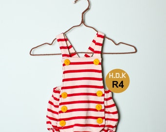 Kinder Schnittmuster pdf, Retro Baby Kleinkind Strampler, Einteiler, Strampler, Baby Strampler, Größen New born bis 4T