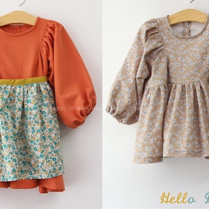 D49/Sewing pattern / PDF sewing pattern/ Girls dress & Blouse sewing pattern/ Kids sewing pattern pattern/ baby sewing patterns / 3M~12Years