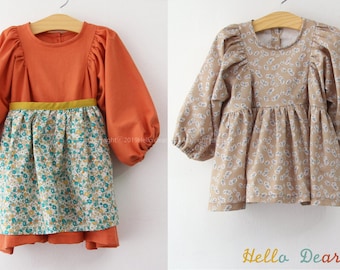 D49/Sewing pattern / PDF sewing pattern/ Girls dress & Blouse sewing pattern/ Kids sewing pattern pattern/ baby sewing patterns / 3M~12Years