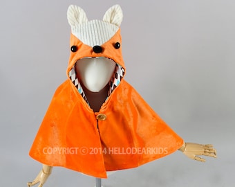 O2/patron de couture enfant pdf/cape en renard/manteau en renard/déguisement enfant/déguisement d'halloween/vêtements enfants/2T-6 ans