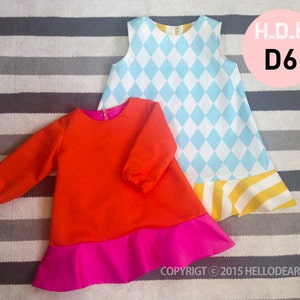 Girl&#39;s dress/ Dress with circle hem /kids sewing pattern pdf/ / children clothing/Toddler sewing pattern/ 6M-8years