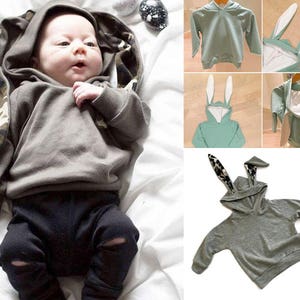 T2 /kids sewing pattern pdf/ kids Hooded Tshirts with rabbit ears/ kids costume/children clothing/size/2T-6 image 7