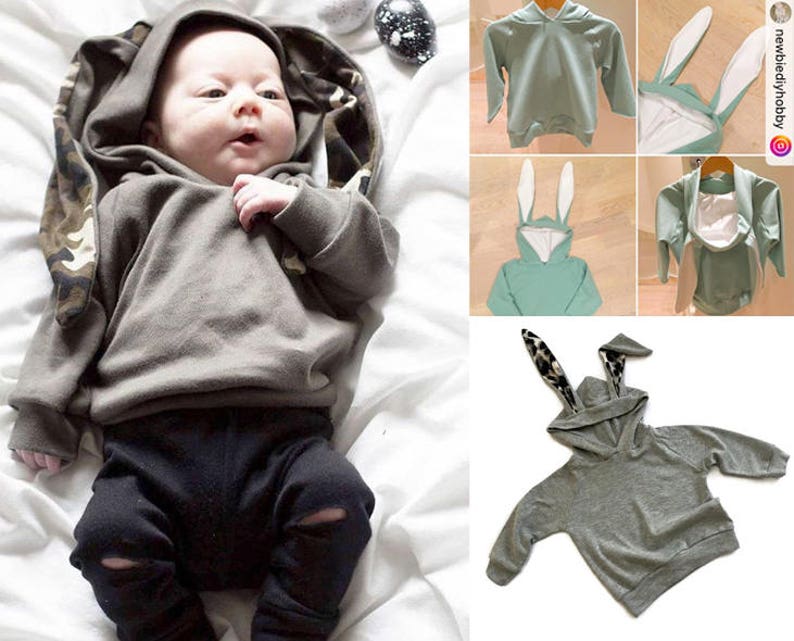 T2 /kids sewing pattern pdf/ kids Hooded Tshirts with rabbit ears/ kids costume/children clothing/size/2T-6 image 7
