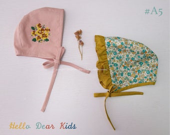 A5-#3/ Baby sewing pattern / kids sewing pattern pdf / Baby reversible bonnet/  / kid's bonnet/ Baby beanie / sizes 3M~2years